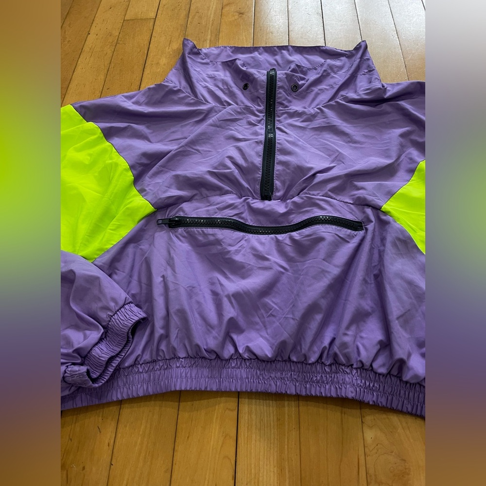 Fashion Nova Purple Cropped Windbreaker Jacket - Picture 2 of 6